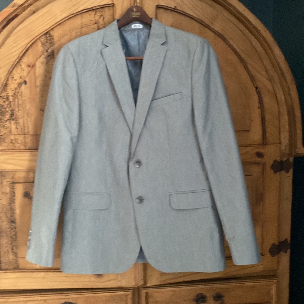 Calvin Klein Gray Single Breasted 2 Button Blazer